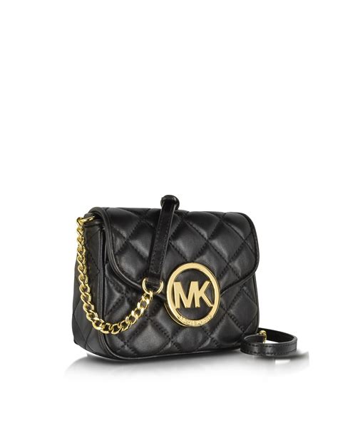 michael kors vivianne black quilted leather shoulder flap crossbody bag|michael kors crossbody bag.